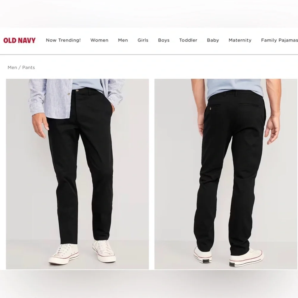 Old Navy Men's Ultimate Slim Black Chinos 28 x 30 with Built-In Flex